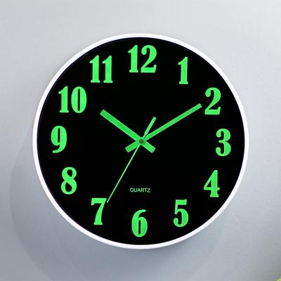 Luminous Wall Clocks Glow In The Dark Clock 12 Inch Silent Non-Ticking Lighted Wall Clock Bedroom Battery Operated Night Light