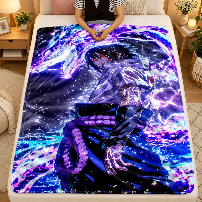 Flanell-DeckeSasuke Uchiha Warme Weiche Überwurfdecke für den Innenbereich Sofa Bett Wohnzimmer