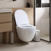 Rimless Wall Hung Toilet, Wall Mounted Toilet Bowl with Soft Closing Seat, Space Saving Round Floating Toilet with 360-degree Single Hole Super Swirl