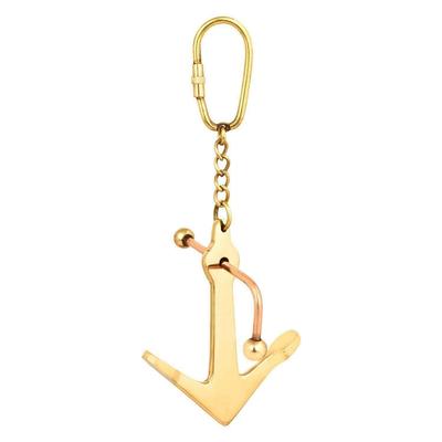 Vintage Anchor Key Ring – Nautical Brass Keychain | Antique Gift for Lovers, Friends & Family