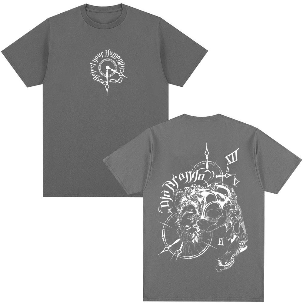 Anime JoJo Bizarre Adventure Tshirt Drop Dio Over Heaven Manga Tshirts Men Women 100 Cotton Casual Comfort Oversized T Shirt