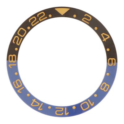 Inserto Ghiera Orologio in Ceramica 38mm Base Blu Nero Anello Ghiera Orologio con Cifre Dorate Accessorio di Ricambio