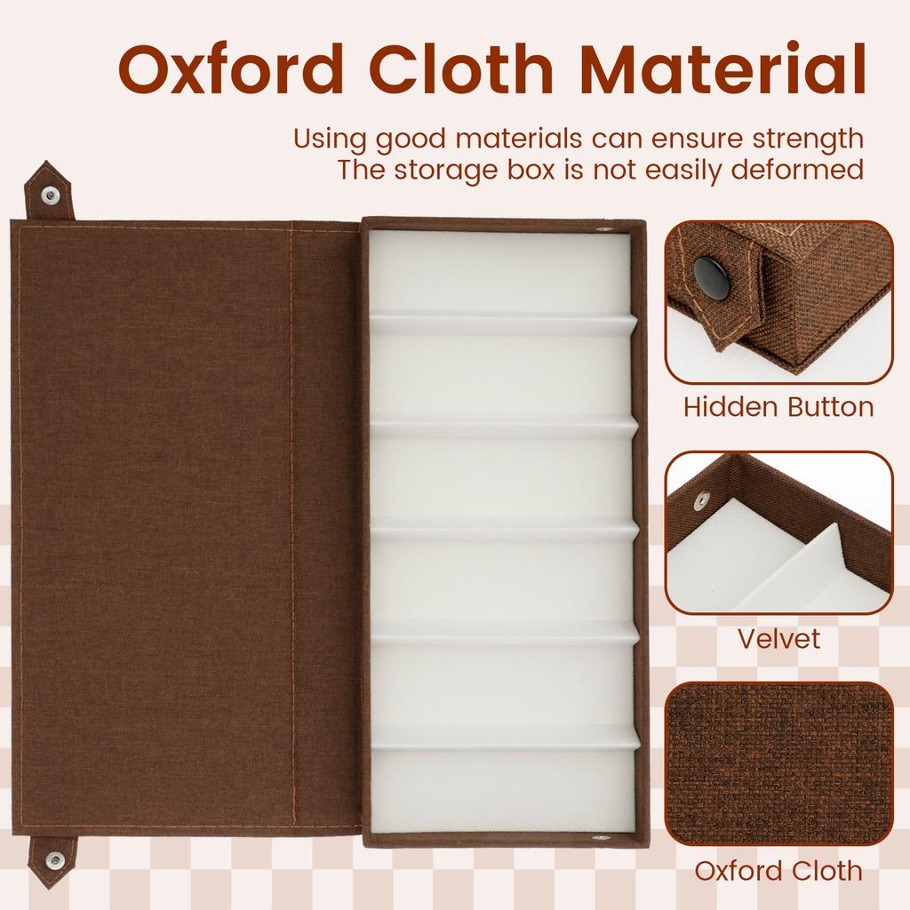 Sunglasses Storage Organizer 6 Slots Oxford Cloth Glasses Storage Box Multifunctional Eyewear Cases for Watch Jewelry Small