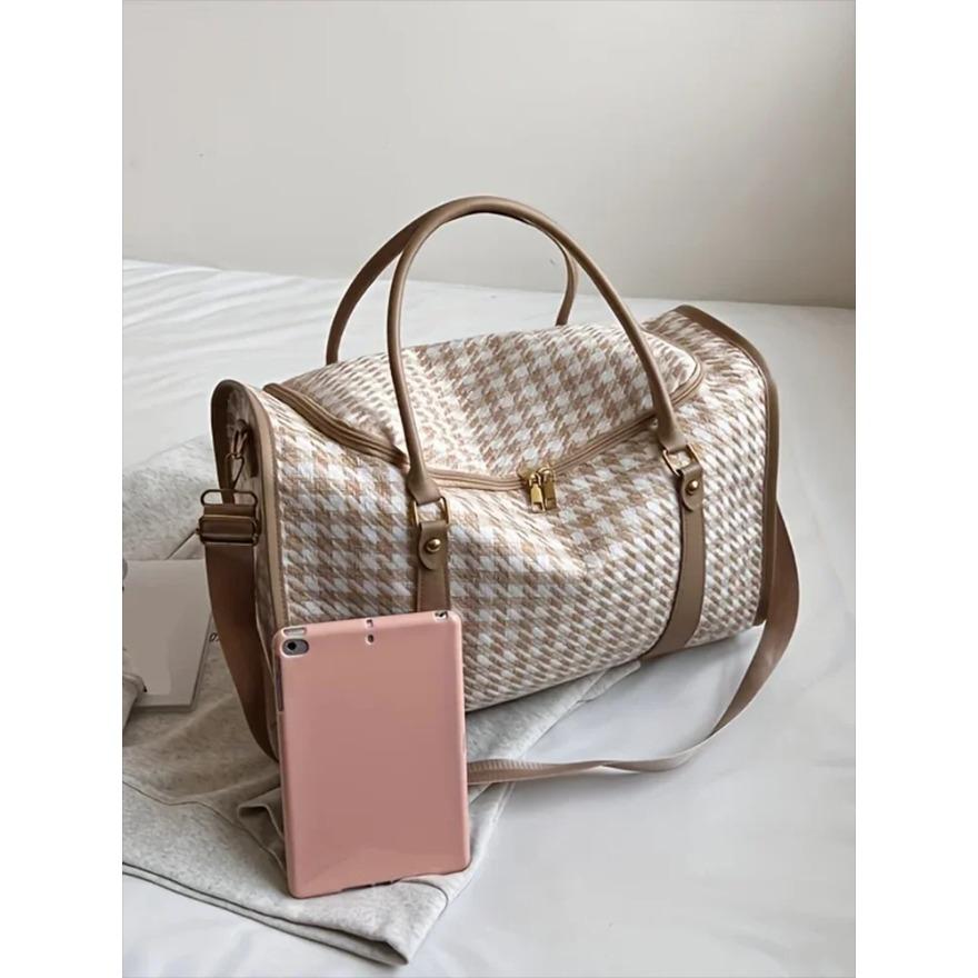 Vintage taşınabilir seyahat sırt çantası  büyük kapasiteli  kadın spor spor çantası  Haftasonu Gecelik Çanta