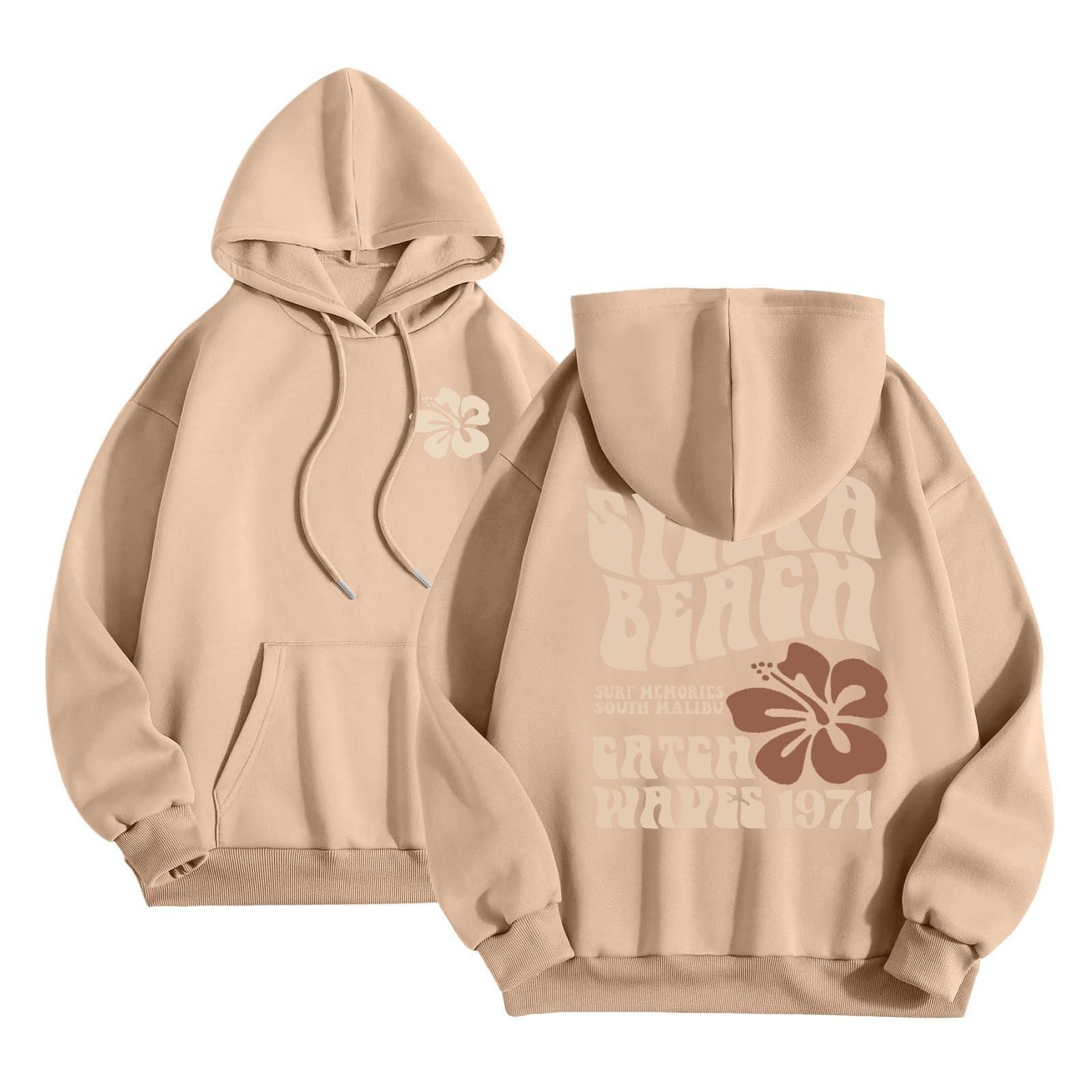 

Женская модная толстовка с длинным рукавом, принтом букв, капюшоном, завязками, большим карманом, толстовка сверху M хаки