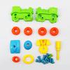Puzzle Blocks Plastic Insert Train Helicopter Shape Screwing Disassembly Blocks for Children Educational Toys Scale Models