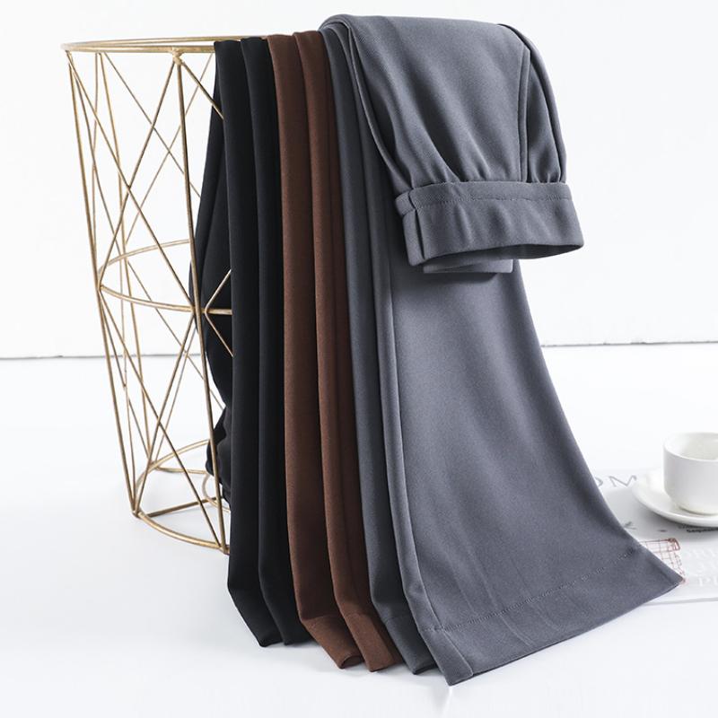 Elegant High-waisted Micro-flared Pants for Autumn Wear New Stretch Elasticated Waist Suit Pants Slim Slit Casual Trousers