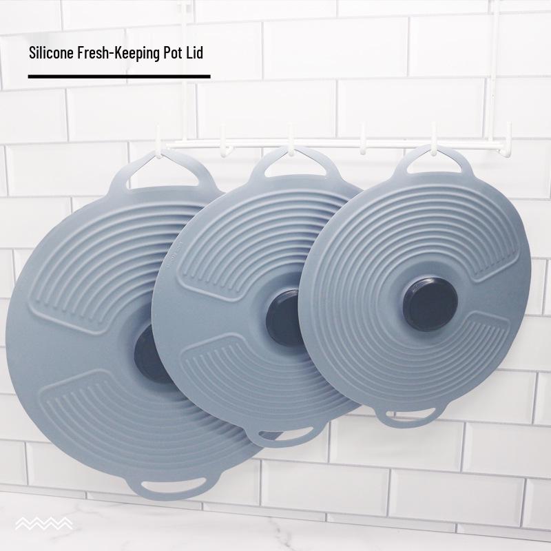 Set 3 piese silicon pentru păstrarea prospețimii: Capace Mari, Medii și Mici - Anti-Vărsare, Anti-Scurgere, Anti-Praf Vase de Gătit și Apărătoare Anti-Stropire cu Ulei