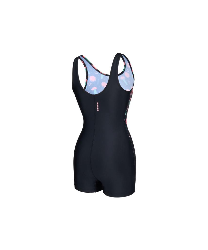 Lenomasuyeongbog Women'S Cactus U-Back Half-Body Swimsuit Black Rn-Ls2F564-Bk