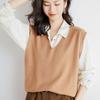 Women S Loose V Neck Sleeveless Knit Vest Solid Pullover