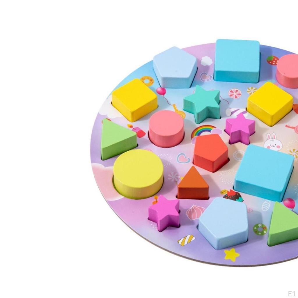 Shape Sorting Puzzle Matching Blocks Early Learning Toy Wooden Educational Toys for