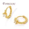 18K Gold Plated Fashion Hoop Earring For Women,Circle Earrings,Jewelry Accessories,Girl Gifts