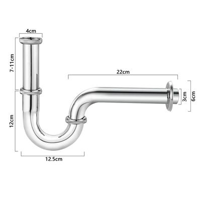 1ks Nerezový odpadní vypouštěcí ventil Sifon Sifon Sifon proti zápachu 1/4''X32mm Pro kuchyň Koupelna Snadná instalace