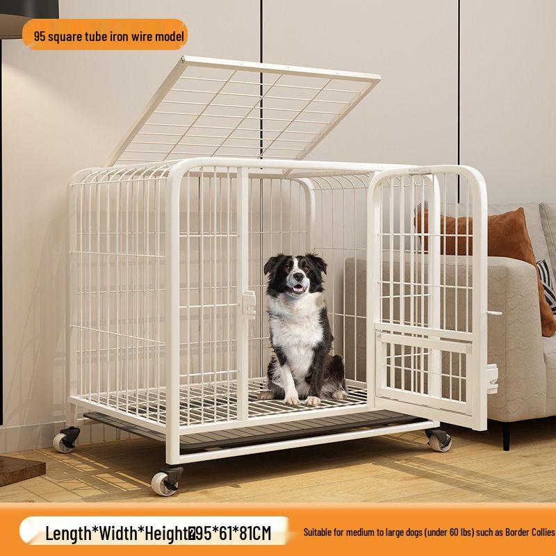 Small Dog Cage with Toilet for Corgi, Shiba Inu, Bichon Frise, French Bulldog, Teddy