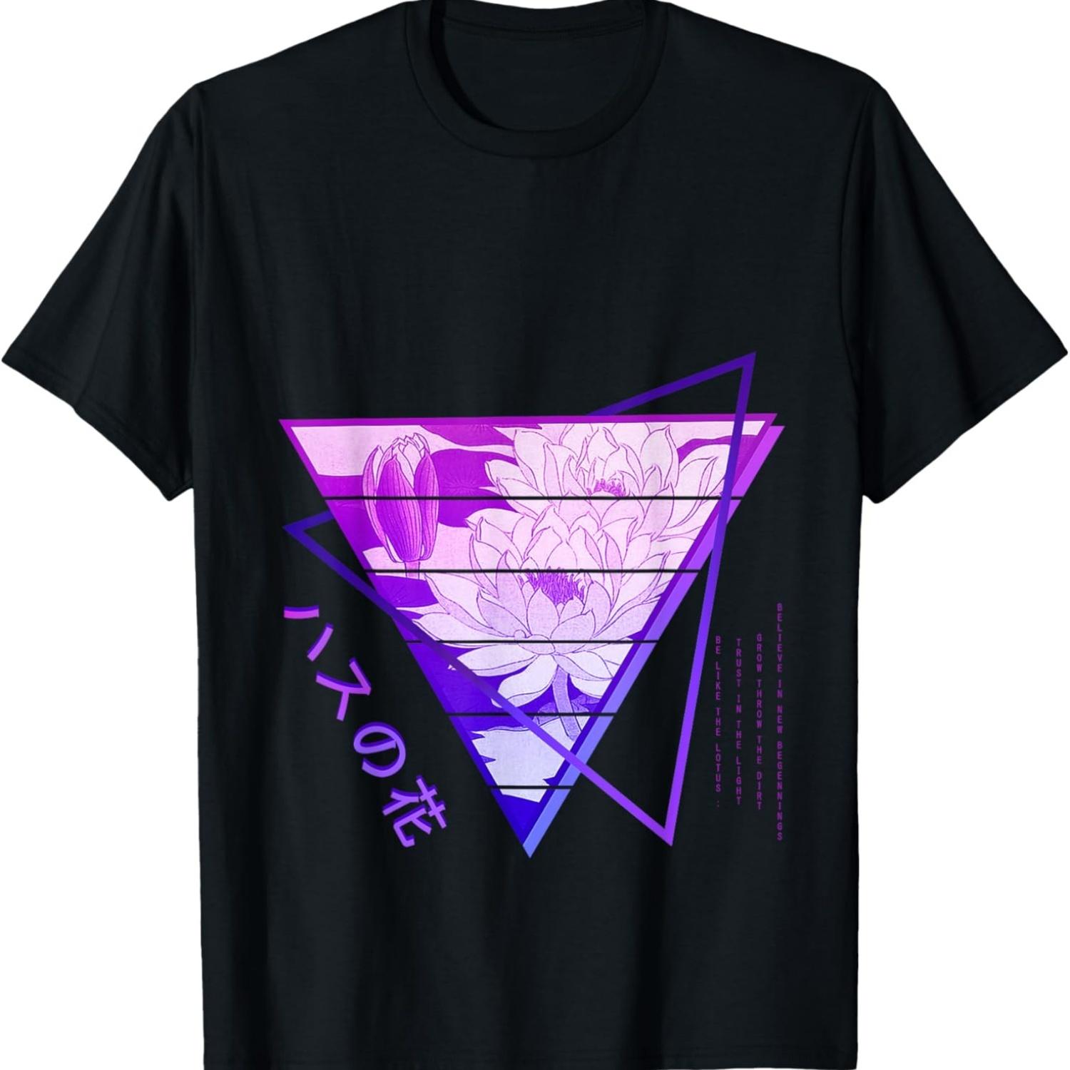 

Japan vaporwave anime flower in edgy soft grunge aesthetic T-Shirt S чёрный