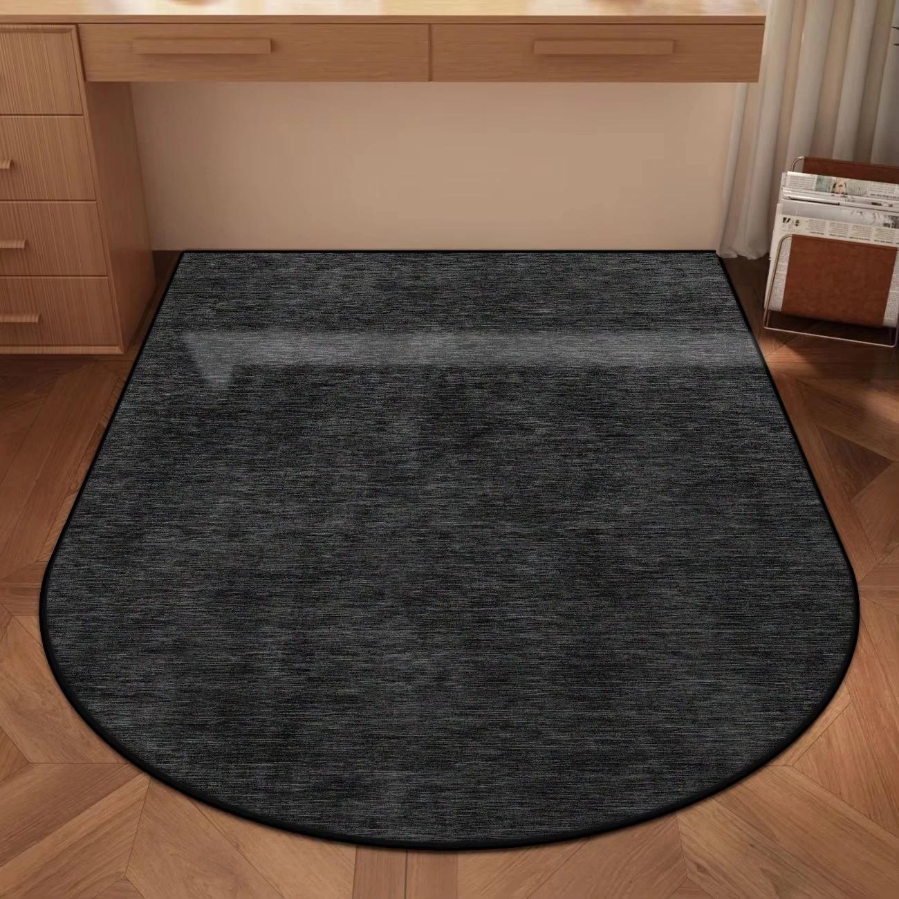 

Solid-Color Arched Carpet Study Desk And Chair Floor Mat Office, Study Swivel Chair Floor Protection Pad Home Decoration 60x90cm 24x36inch