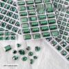 K9 Nail Art Green Aurora Diamond Decorations: Heart, Rectangle, Octagon, and Square Shapes (2pcs)