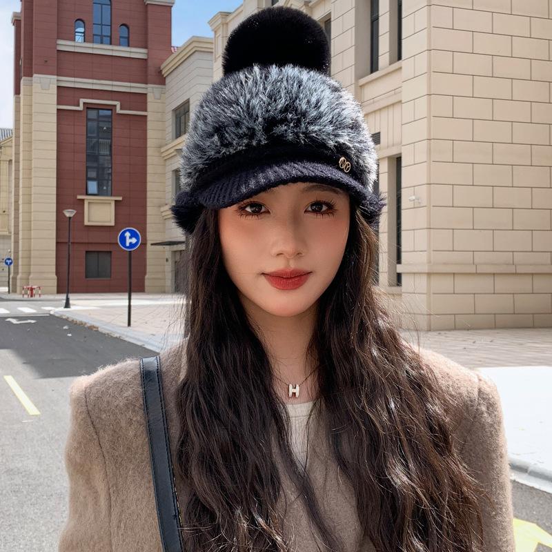 

Новые осенне-зимние шапки для женщин, вязаные шерстяные шапки с защитой шеи и две бейсболки для зимы, теплые шапки для защиты ушей One Size