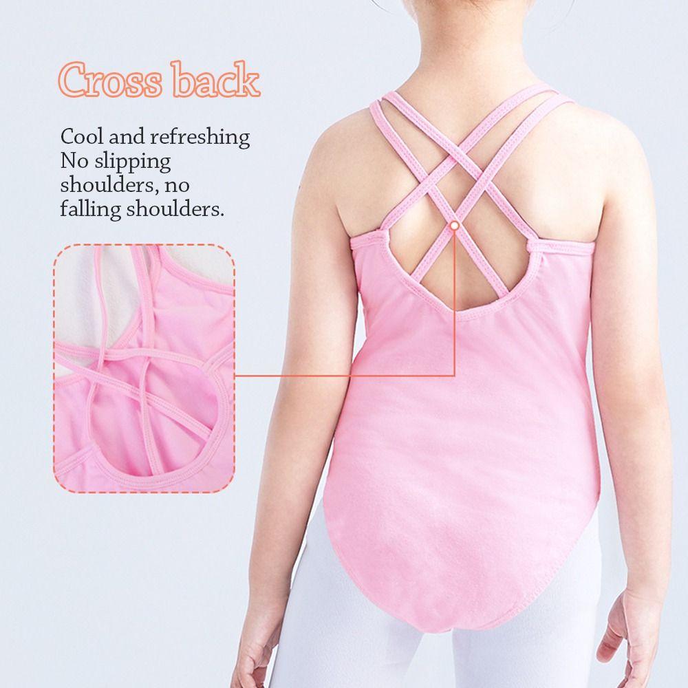 Fashion Double Camisole Girls Ballet Leotard Elastic Cotton Dance Bodysuit Cute Body Shaping Gymnastic Leotard Performance