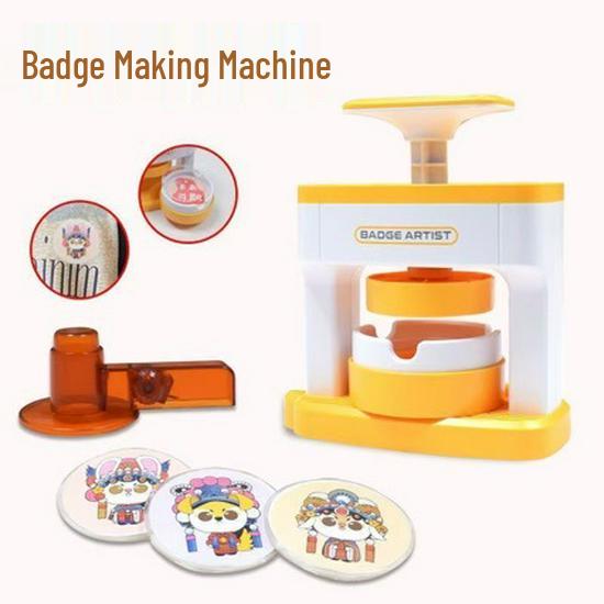 DIY Badge Maker: 58mm Brooch Craft Kit with Moon, Heart & Floral Designs