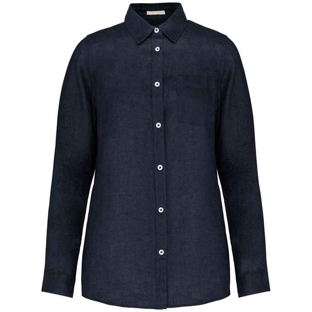 Spasso Womens/Ladies Linen Long-Sleeved Shirt