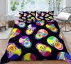 Bed Cover Home Bedclothes Bedding Set 2/3pcs 3D Skull Printing Microfiber Washable Bed Quilt Cover Set