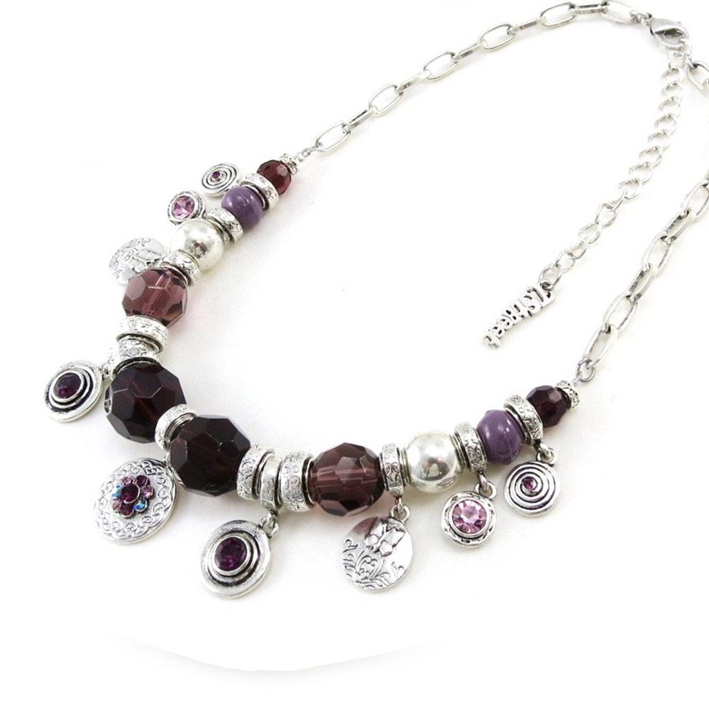Les Trésors De Lily [C5353] - Collier Créateur 'Belle des Champs' Violet
