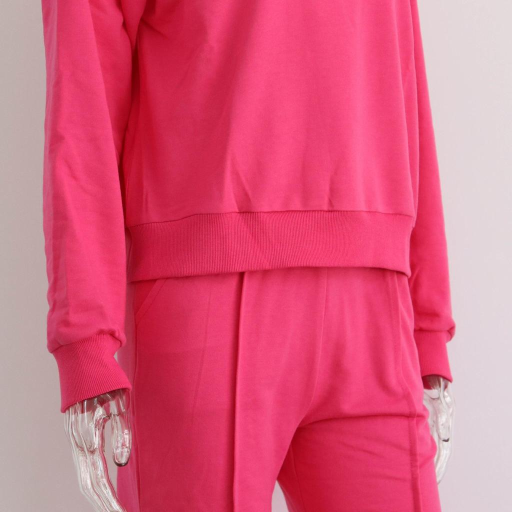 Women Solid Color Long Sleeve O Neck Sweater Suit Autumn Winter Loose Top Wide Leg Pants