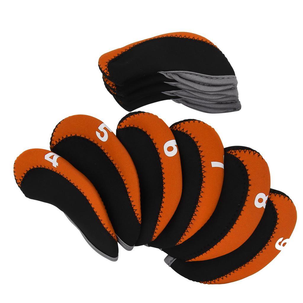 10Pcs/set Leather Golf Club Iron Head Covers Golf Putter Club Head Protect Case Set