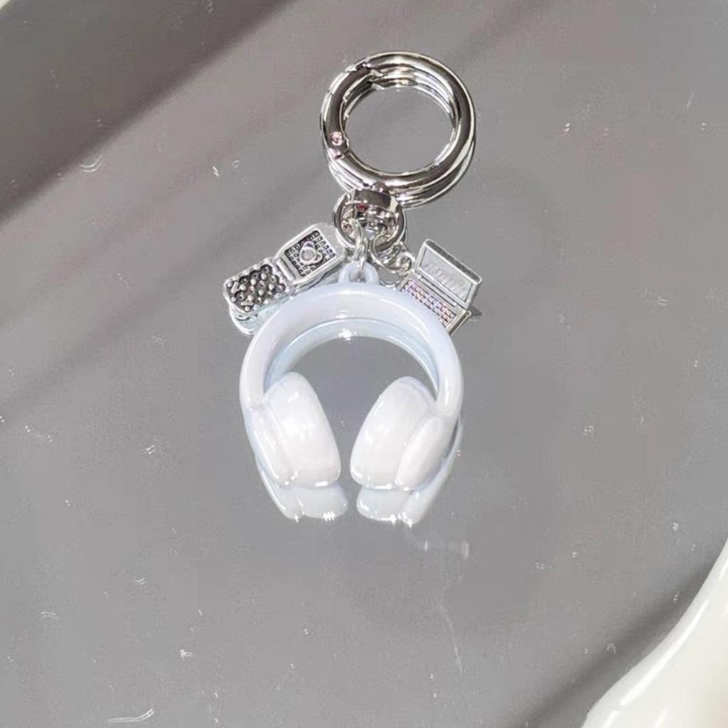 Entzückender Kopfhörer-Schlüsselanhänger mit Handy- und Computer-Charm für Damen Mädchen Handtaschen Geldbörse Brieftasche Autozubehör