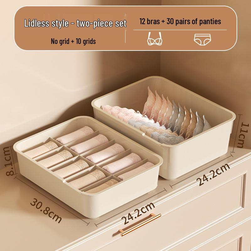 Drei-in-Eins Intimwäsche-Organizer: Unterwäsche-, Slips- und Socken-Aufbewahrungsbox mit Fächern, Deckel und Duft