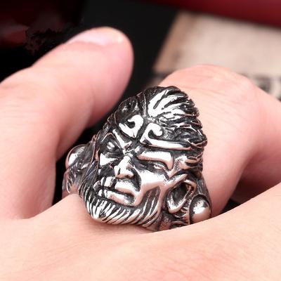 Fashionable Ethnic Style Monkey Year Animal Year Jewelry Monkey King Men's Ring
