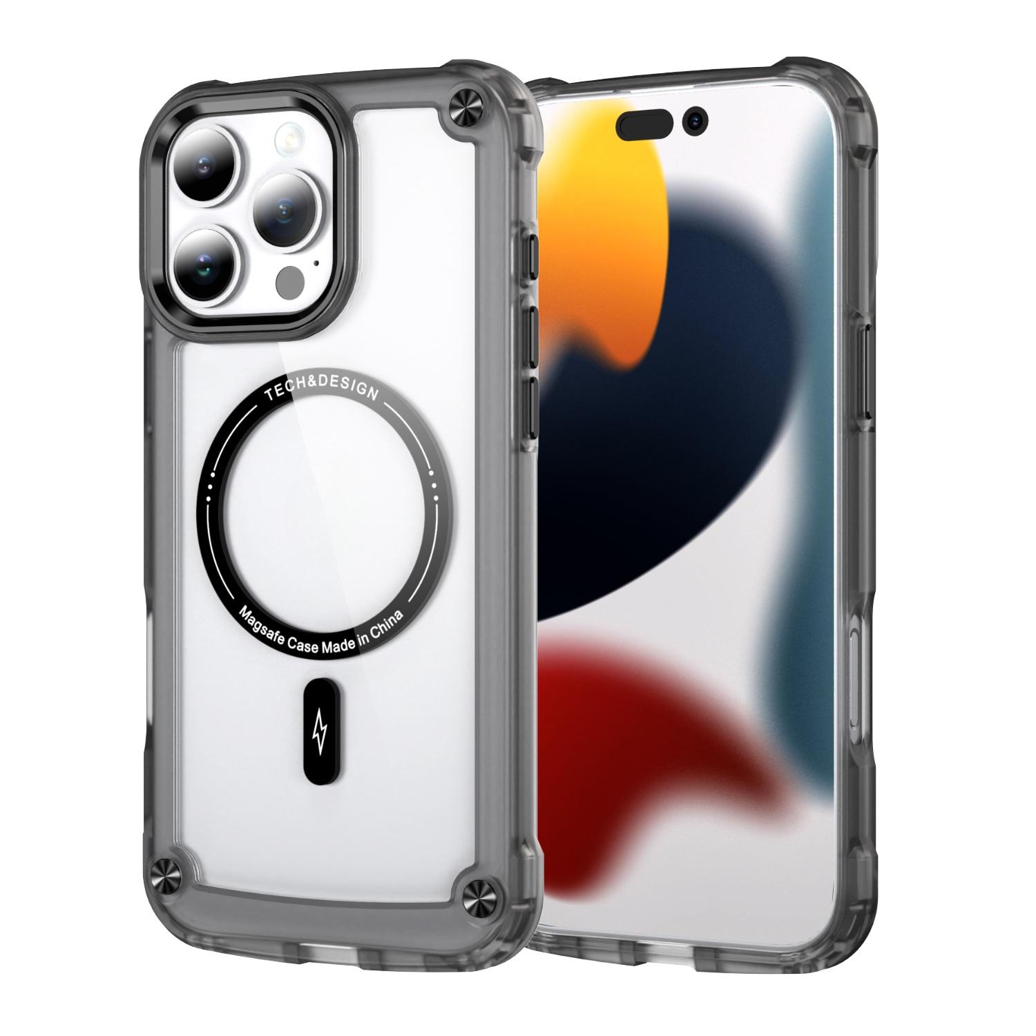 Popular Design Semi-transparent Shockproof Cell Phone Cases Tpu Magnetic Phone Accessories for Iphone16 Pro Max 15 14 Opp Bag&For iPhone 16 чёрный