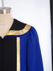 Halloween Cosplay Choir Gown for Kids Turn Down Collar Long Sleeve Front Zipper Metallic Color Block Trim Party Robe