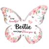 1 szt. Personalizowany Akrylowy Różowy Motyl Własne Imiona Ślubne Chrzest Dziecka Lustrzany Czarny Grawerowany Tag Dekoracja Ornament Prezent