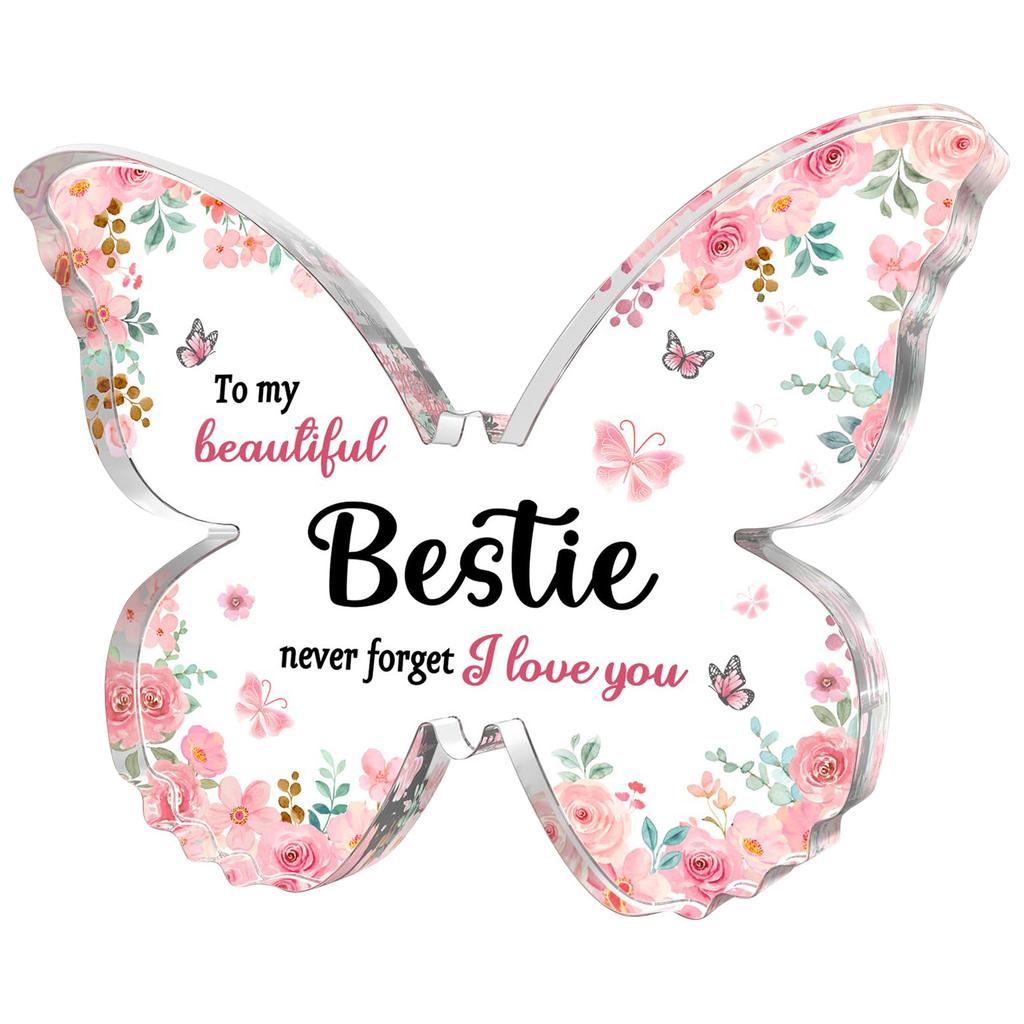 1 szt. Personalizowany Akrylowy Różowy Motyl Własne Imiona Ślubne Chrzest Dziecka Lustrzany Czarny Grawerowany Tag Dekoracja Ornament Prezent