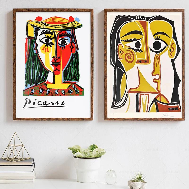 Abstract Picasso Gallery Art Wall Art Neutral Tone Corridor Poster Nordic Colour Canvas Painting Home Bedroom Decoration