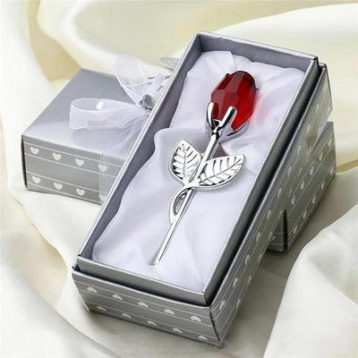 Kristalglas Roos Bloem Beeldjes Ambachtelijke Valentijnsdag Gunsten X'mas Lovers' Gift Souvenir Thuis Bruiloft Decoratie Ornamenten