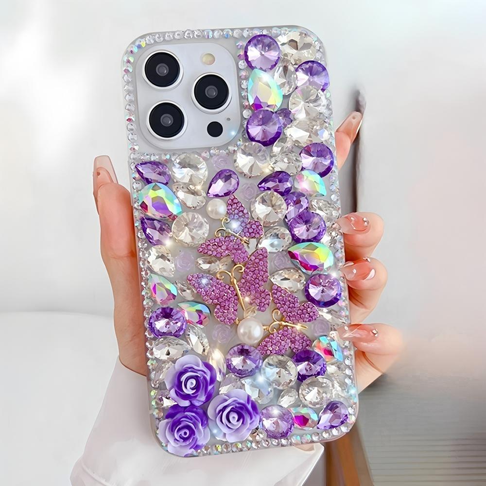 Glitter Bling Rhinestone Butterfly Rose Phone Case For XiaoMi 15 Ultra 14 Pro 14T 14A Plus 13 Lite 13T 12 12T 12S 12X 5G