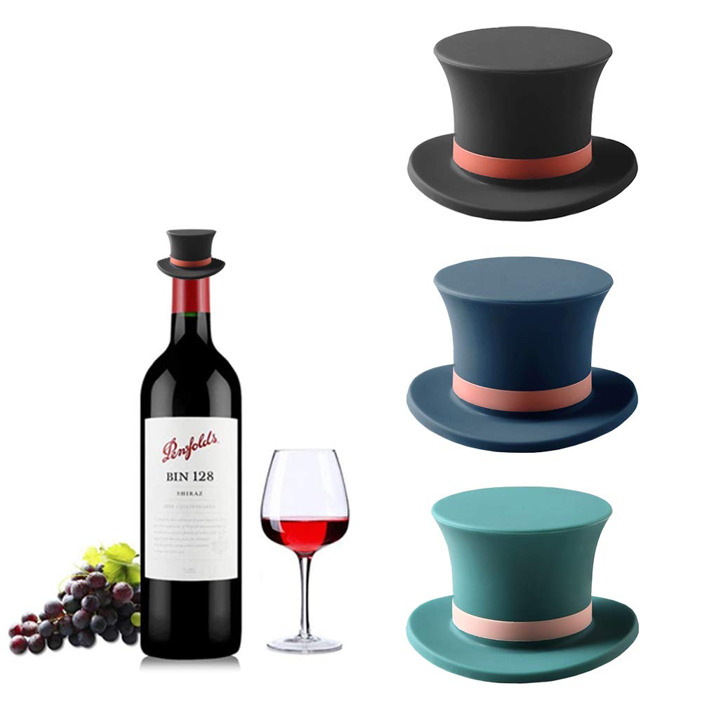 1/3/6PC Magic Hat Silicone Wine Stopper - Dustproof & Freshness-Preserving Bottle Seal for Red Wine and Champagne, Easy Storage