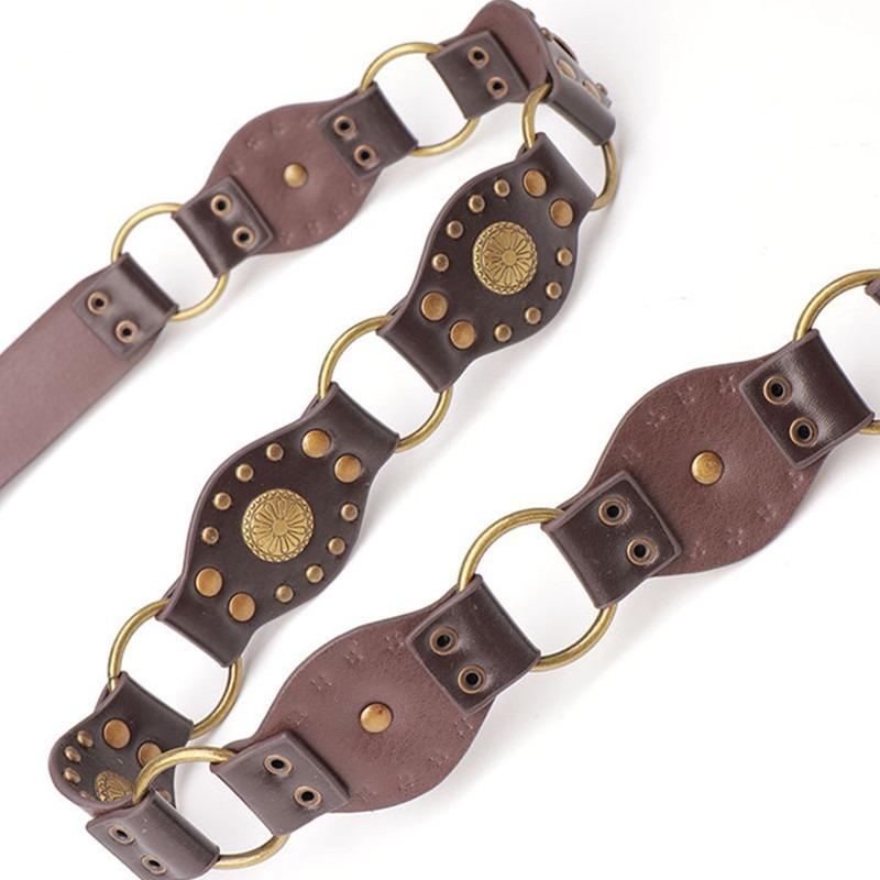 Denim style belt women's accessories alloy retro belt women's decorative skirt workwear pants heavy industry wide version belt