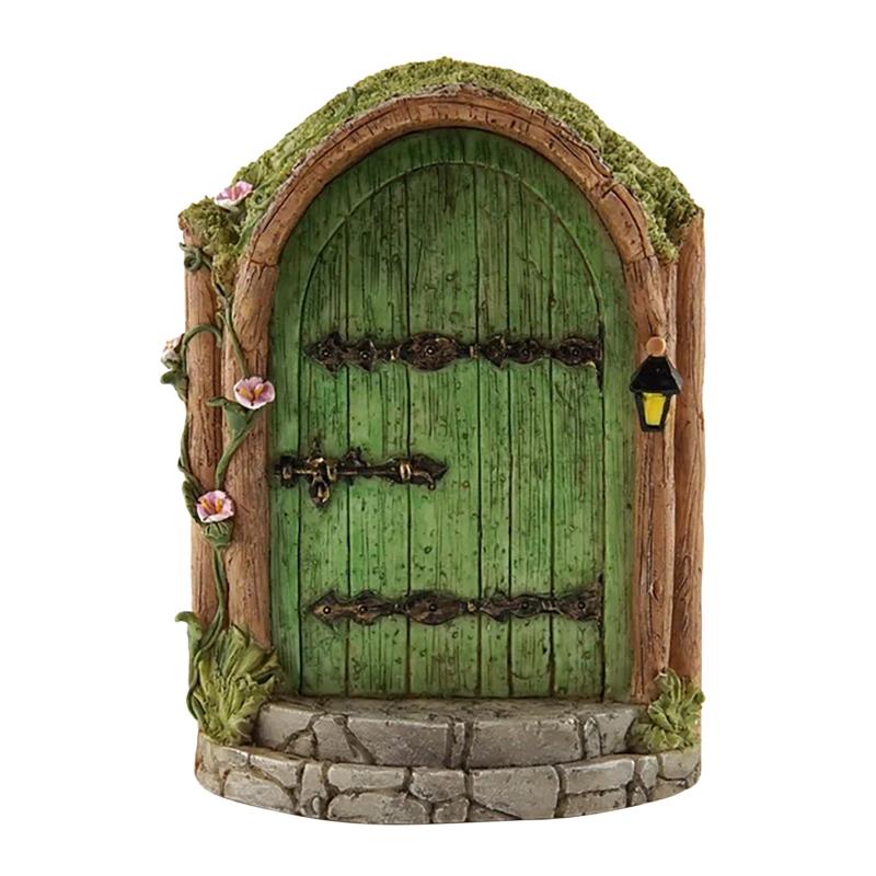 Elf Fairy Door Miniature Garden House Decor Tree Doors Miniature Yard Art Wooden Sculptures Mini Home Garden Doors Ornaments