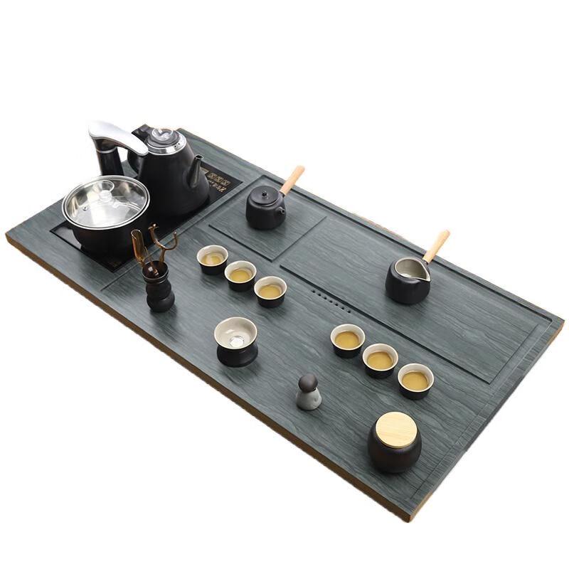 Qianxing Natural Wood Grain Stone Automatic Tea Set