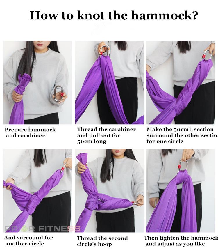 6m Medium Elastic Aerial Yoga Hammock Sling for Home & Studio
