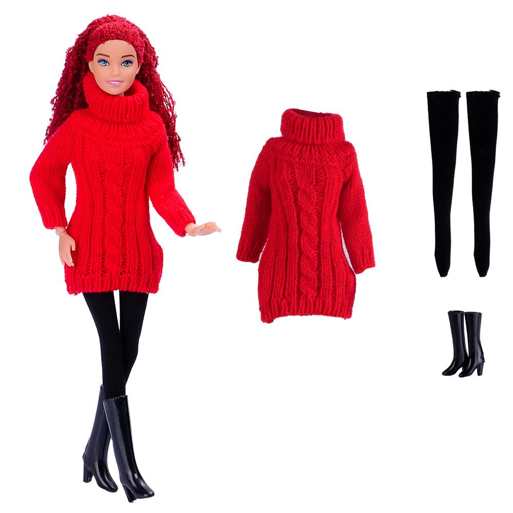 1/6 Babi Doll Clothes For 29-32 CM Dolls Accessories Knitted Cotton Sweater Dress Doll Clothing Shoes 11.5 Inch Doll Coat JJ