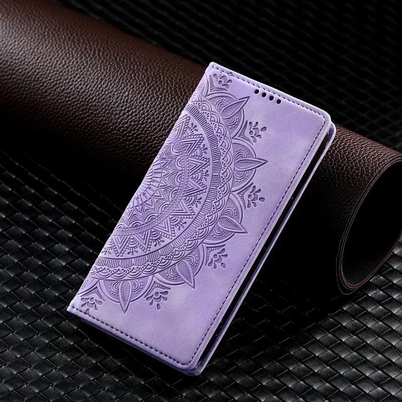 For Motorola Moto G85 G55 G35 5G Case Mandala Leather Magnetic Case On For MOTO G 84 G34 G54 Power G14 G04 G24 Flip Cover Funda