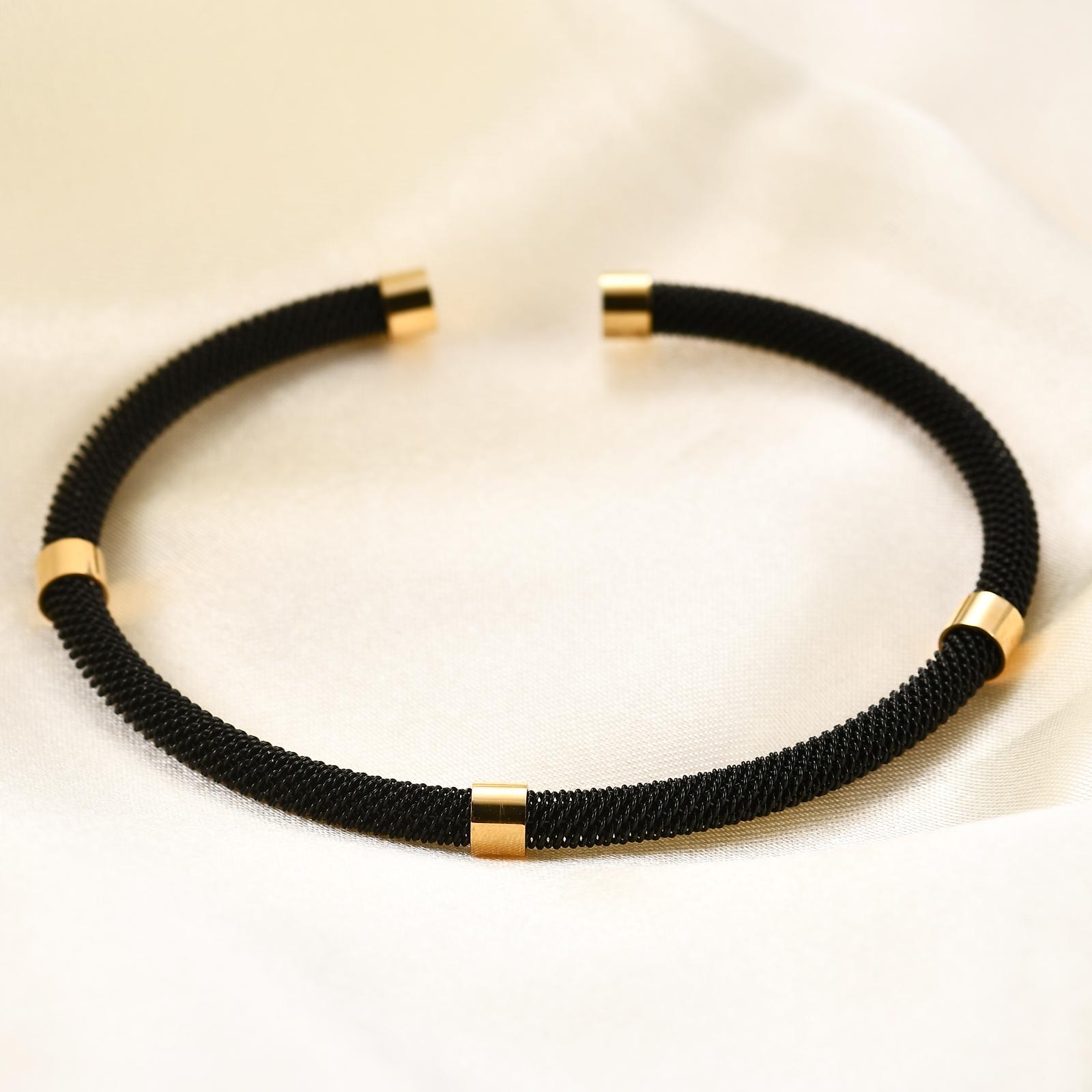 Wire Braided Bracelet Cable Braided Twist Wire Steel One Size Fit All Stackable Hot Fashion Trendy 56-58mm