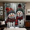 Christmas snowman printed curtains   Christmas decorations   bedroom and living room   home decoration   room decoration