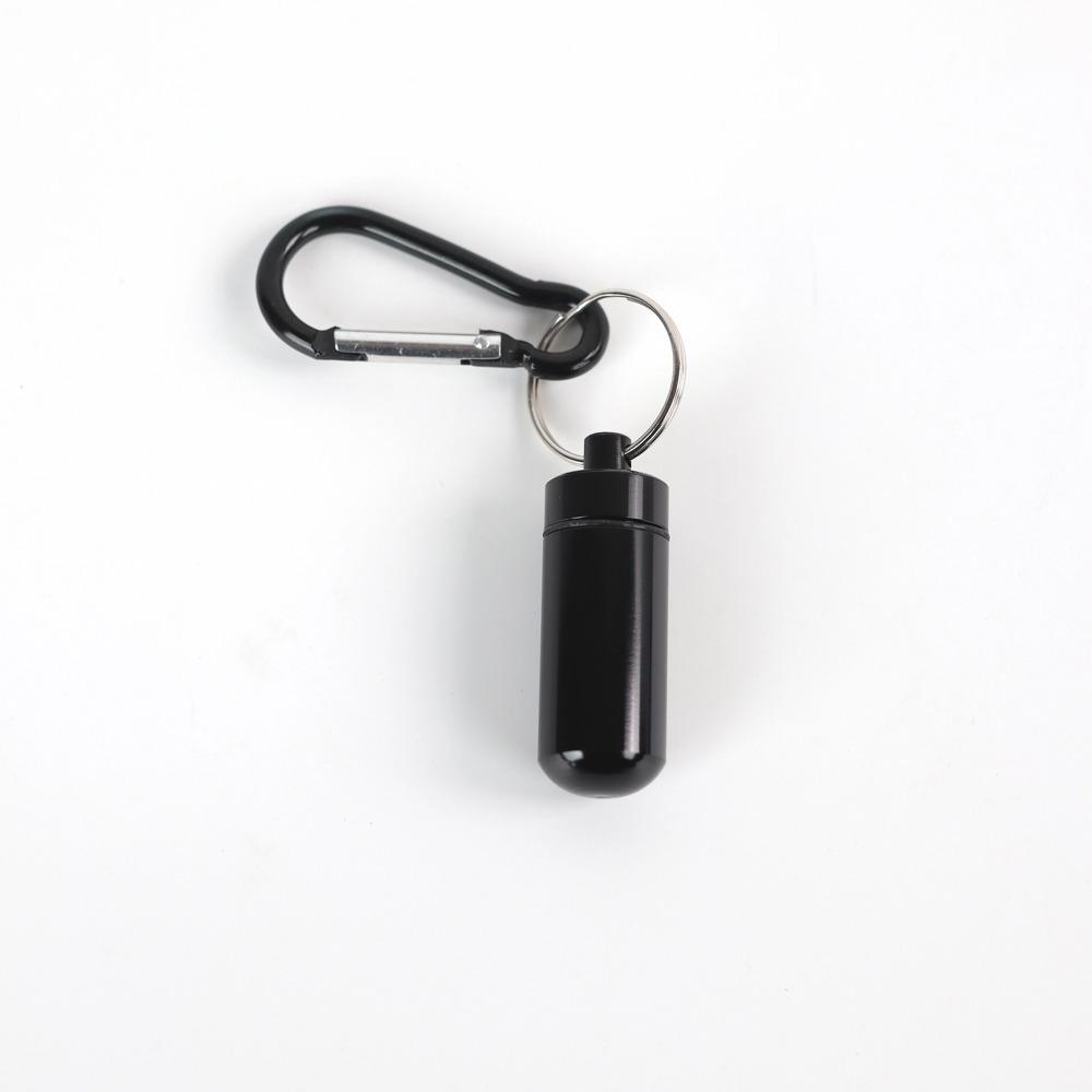 

New Premuim Portable Mini Waterproof Aluminum Pill Box Cases Container Organizer Storage for Vitamin Fish Oils Keychain Earplug чёрный