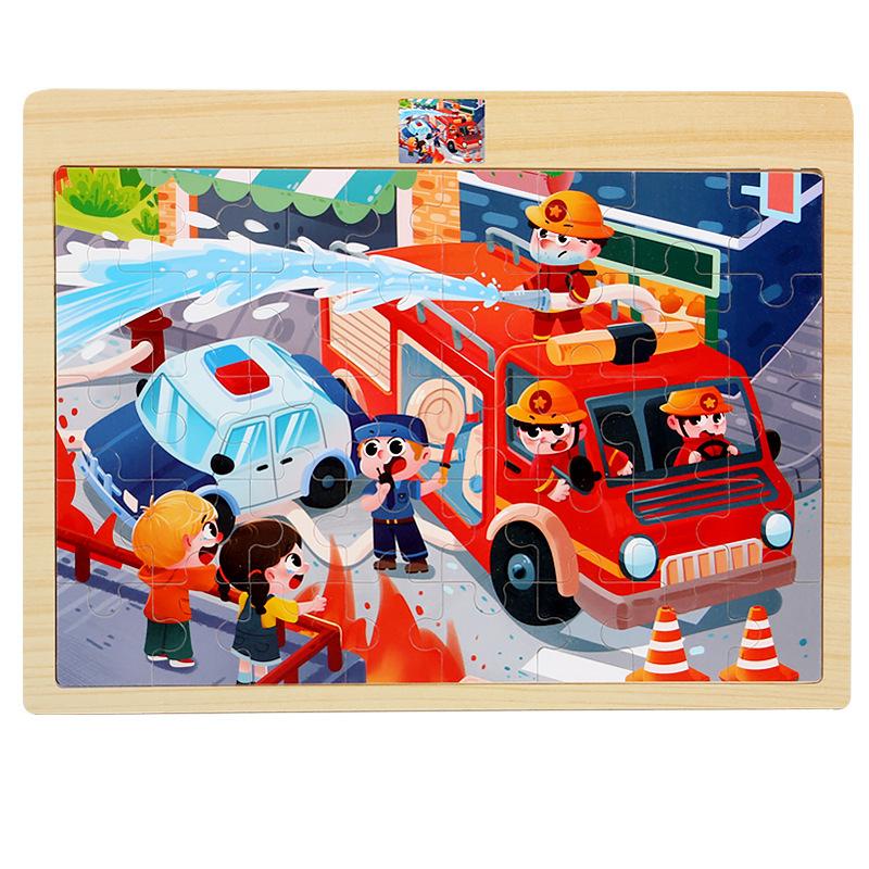 Wooden 40-piece Puzzle for Children, Animals, Dinosaurs, Cartoon Wooden Flat Puzzle for Babies, Early Education Educational Toys